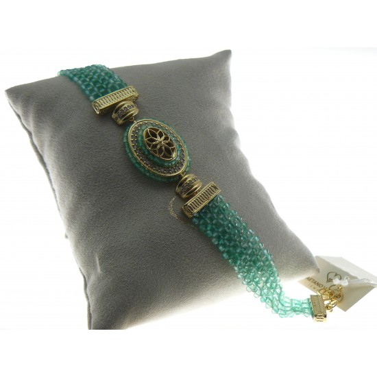 Gaetano Vitiello Jewelry Bracciale Persia in argento e agata verde