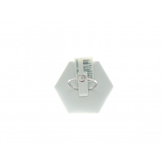Anello con cuore in oro bianco 18kt e diamante ref.PDA3438F