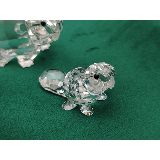 Swarovski Silver Crystal - Castoro baby seduto 164638 Swarovski Silver Crystal - Castoro baby seduto 164638